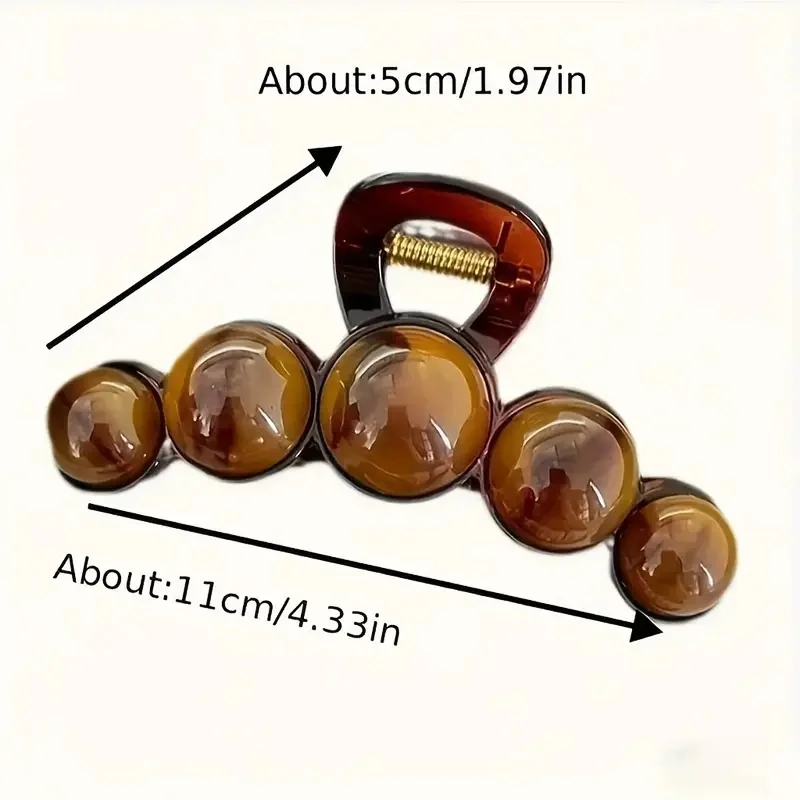 빈티지 스타일 대형 인조 진주 헤어 클립 여성용 샤크 클립 포니테일 및 하이 번에 적합 레트로 시크 헤어 액세서리