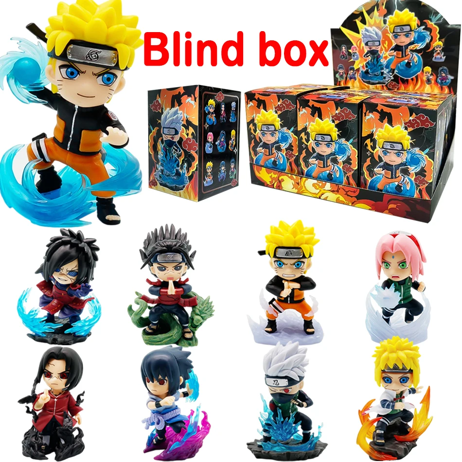 

1-9pcs Naruto blind box Figures Model Ornament Anime Uchiha Sasuke Sakura Cosplay Action Figurine Model Toys Decorations Gifts