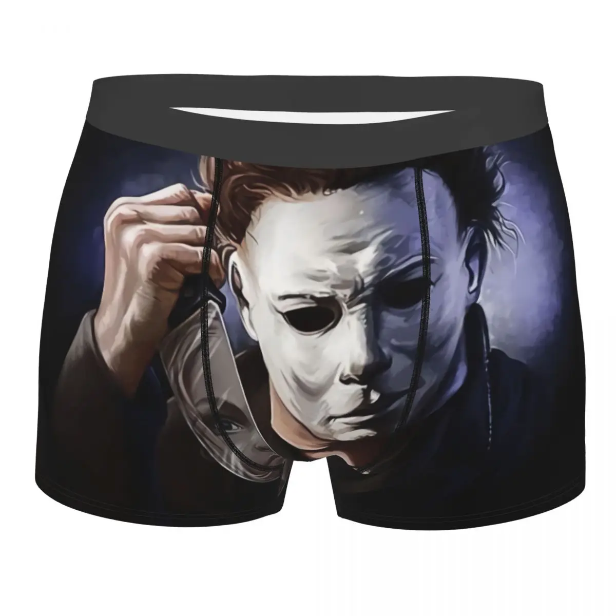 Male Novelty Michael Myers Knives Underwear Halloween Film Art Boxer Briefs Soft Shorts Panties Underpants