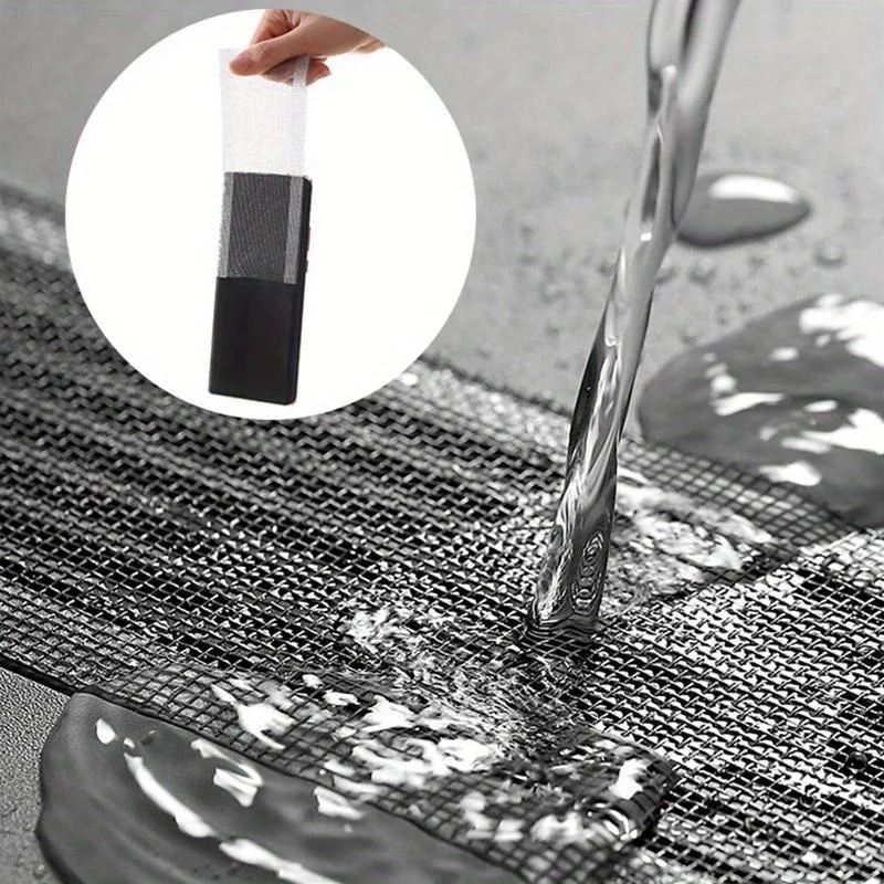 Disposable Shower Drain Hair Catcher Cutable Mesh Shower Drain Cover Stickers for Linear DIY Floor Drain Shower Drain Screen