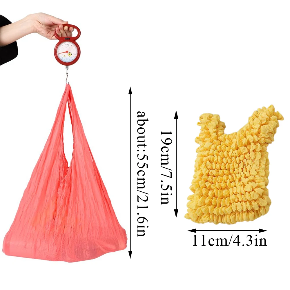 Reusable Fold Pleated Shopping Bags Magic Expansion Women Stretch Bags Totes Large Capacity Elastic Portable Handbag Washable