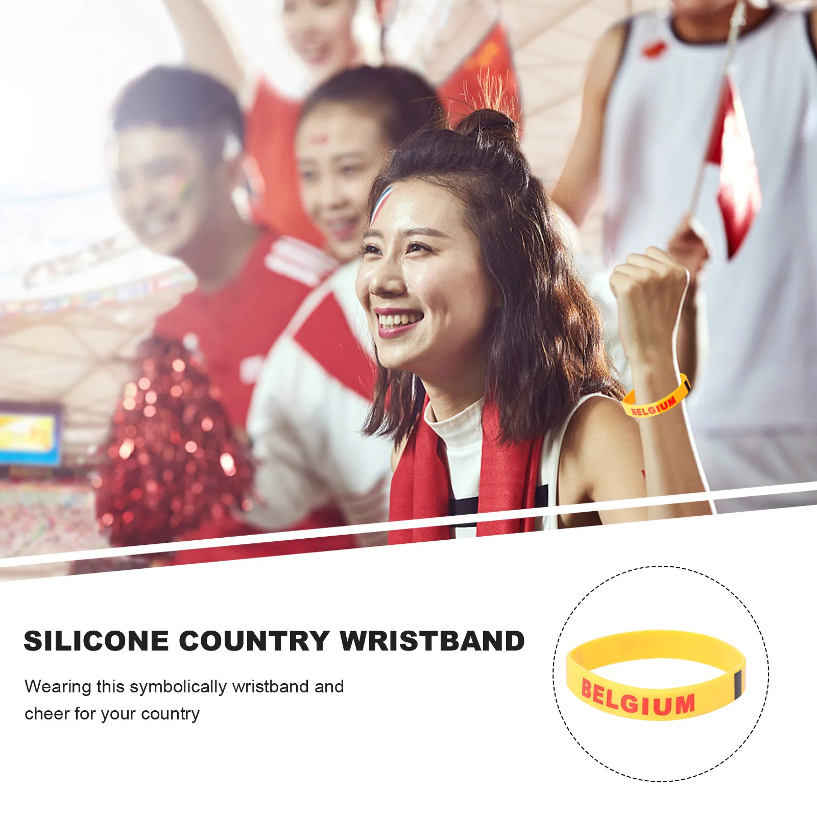 Country Silicone Wristband Belgium Soft Comfortable Sports Bracelet Football Fans Soccer Match Cheer Wristband