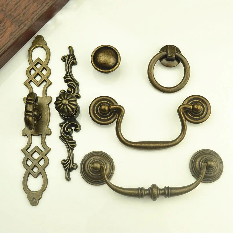 WV Antique Bronze American Country-Style Furniture Handles North American Drawer & Cabinet Pulls Mediterranean European Design