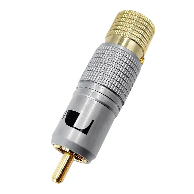 2/4/8/16 szt. Hifi pozłacane wtyczka RCA blokowanie bez lutowania gniazdo złącza lotosu 10mm Adapter przewodu Audio