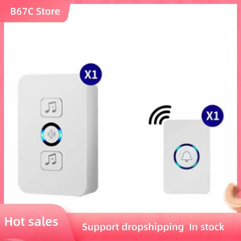 

B67C Smart Wireless Doorbell For Home, Welcome Alert System, Level 4 Volume Control For Elderly Pager - US Plug Optional