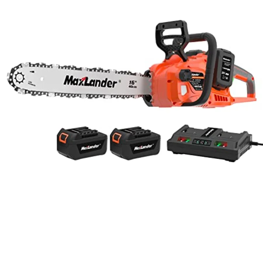 

40V Cordless Brushless Chainsaw 16 Inch Electric Battery Powered with 4.0Ah Lithium Battery and Charger Quiet Auto-oi