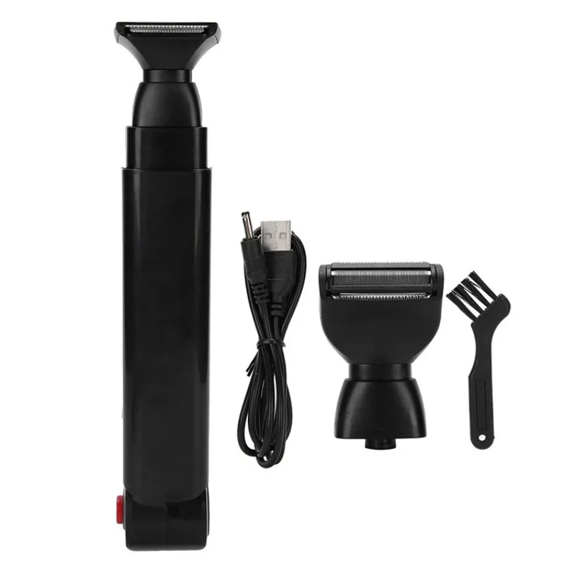 Long handle waterproof men back shaver USB rechargeable body hair trimmer folding for