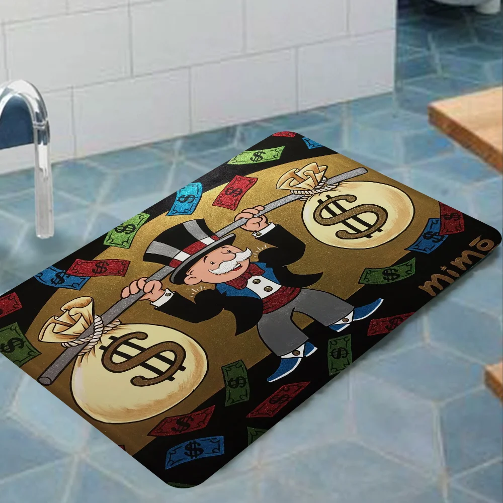 Dollar Alec Monopoly Kitchen Mat Kids Room Bedroom Decoration Balcony Anti-Slip Doormat Living Room Alfombra