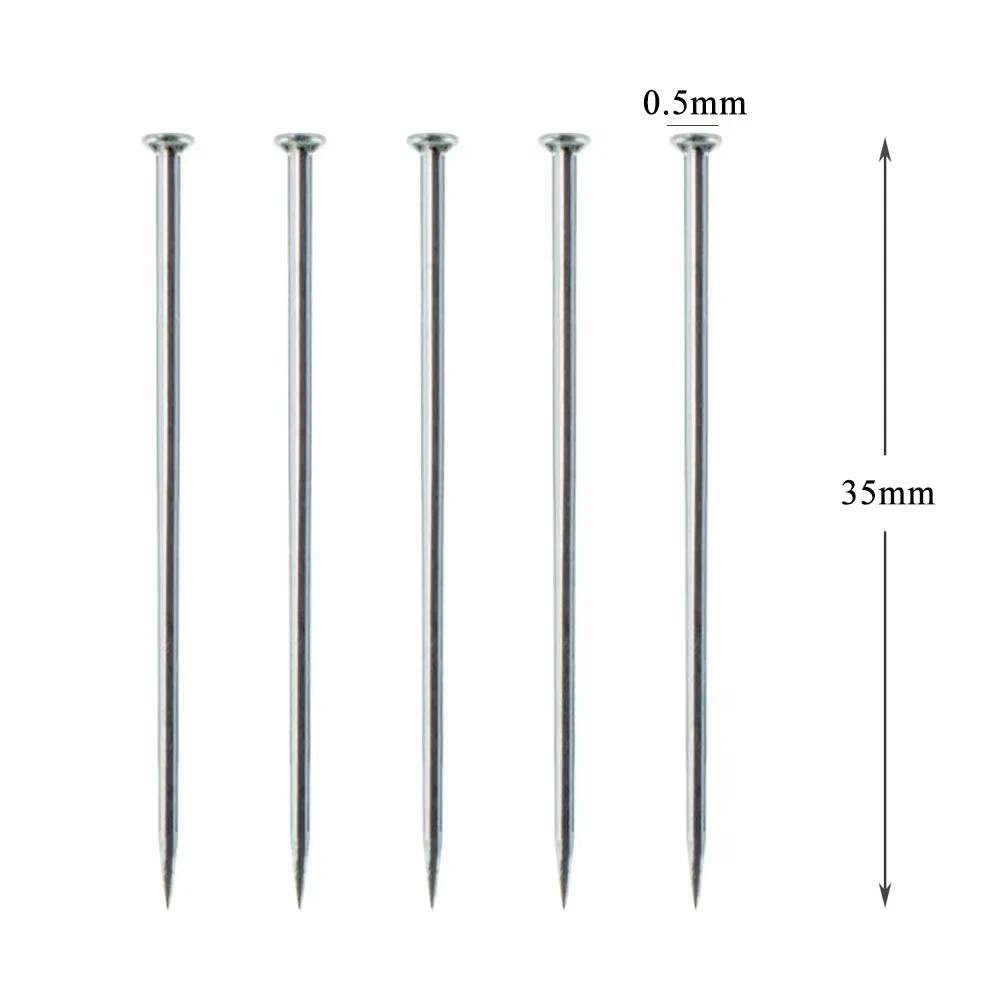 300Pcs/Box 35mm Stainless Steel Sewing Pins Dressmaker Straight Quilting Pins Fine Satin Head Pins Jewelry Making Sewing Tools