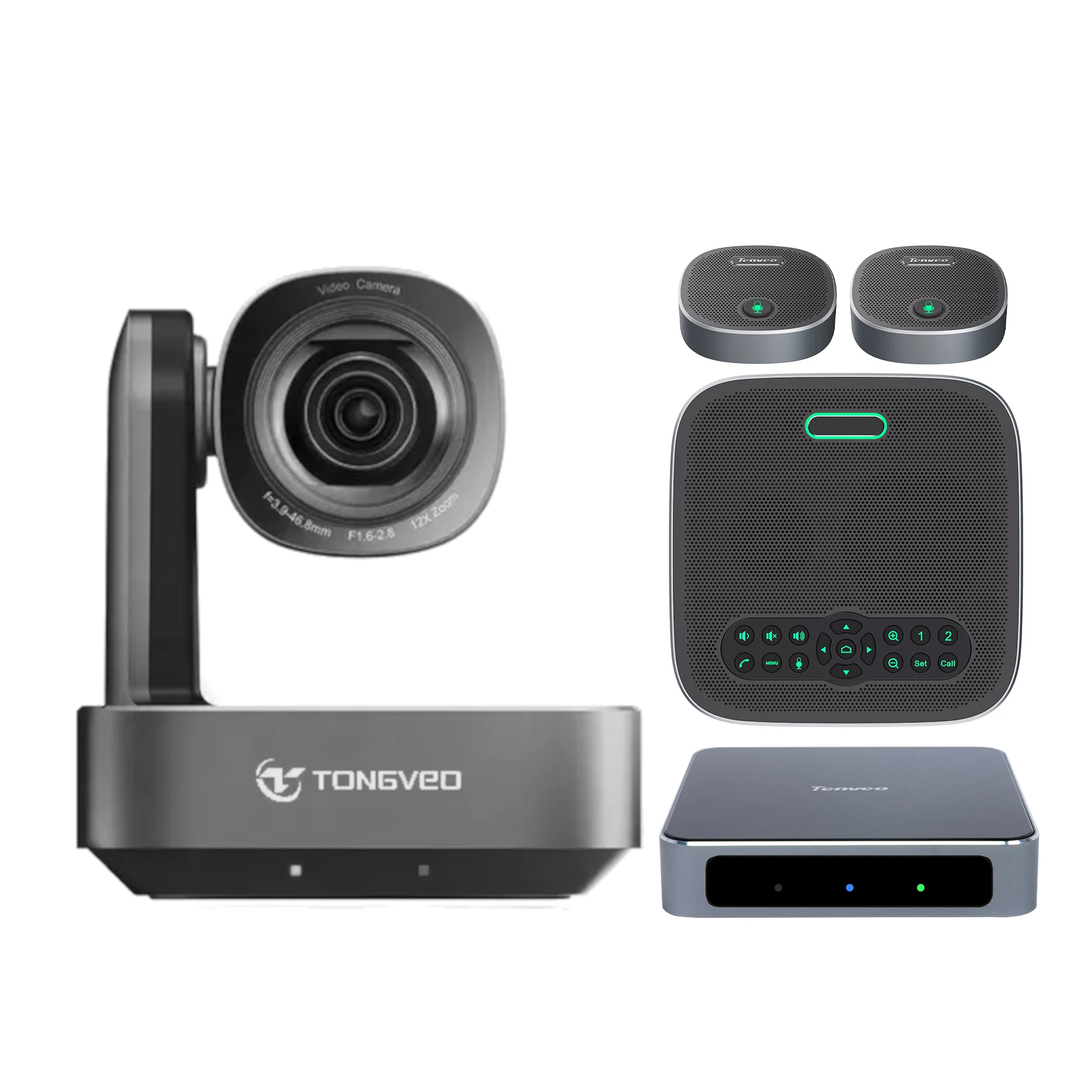 

Professional 4k PTZ Camera and Portable Speakerphone Set VA612 Gruop POE Camera 12X AI Camera NDI USB LAN Built in 8 Mics