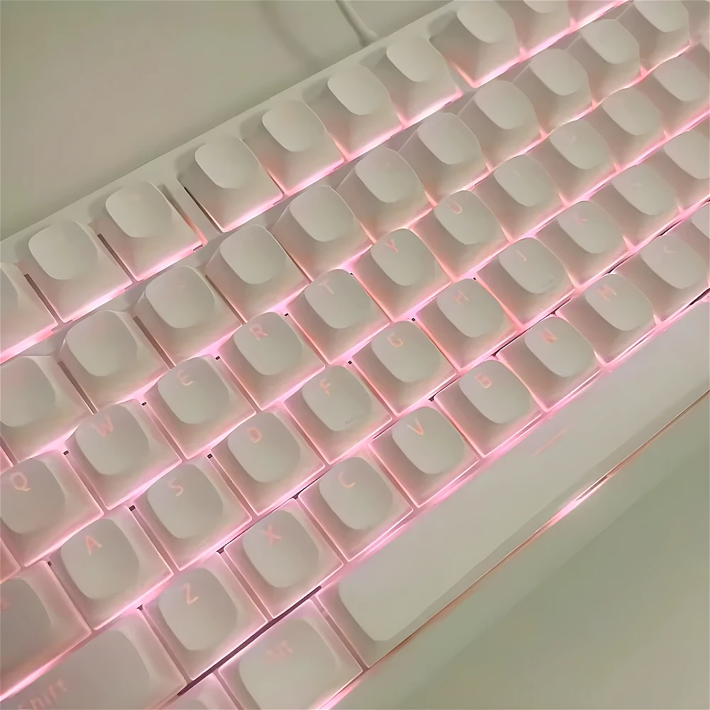 DM Small Pudding Character Translucent Keycaps PBT OEM Keycaps for GMK87 GMK81 GMK67 K617 M87 Mx Profile Mechanical Keyboard Kit