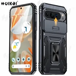Case For Google Pixel 10 Pro XL 9A 8 Pro Pixel 7 Pro Slide Lens Protective Full Rugged Military Grade Kickstand Shockproof Cover