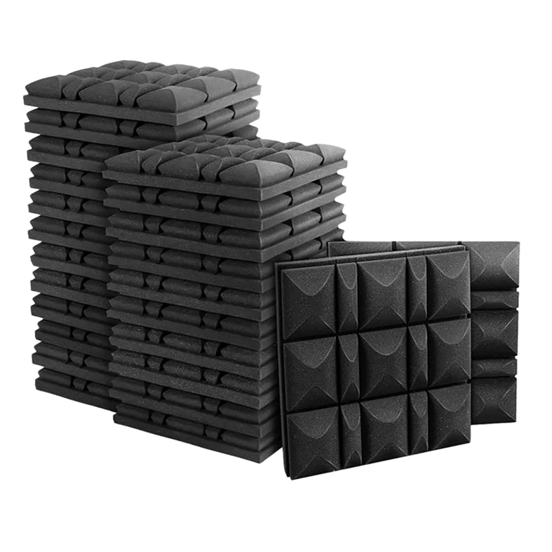 24Pack Acoustic Studio Absorption Foam Panel-Broadband Sound Absorber-Sound Proof Padding Soundproofing Studio Foam