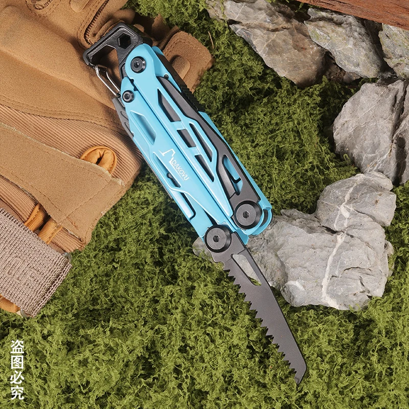 DAKOYU Blue 23-in-1 Folding Multifunctional Tool Pliers Multifunctional Combination Tool Pliers  EDC Outdoor Equipment