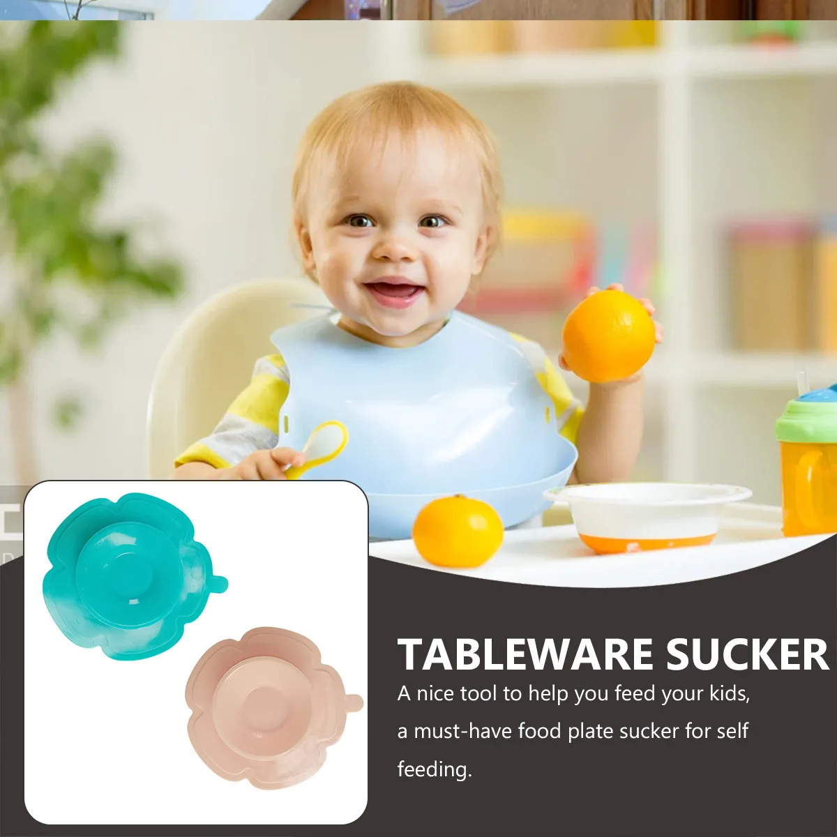 6Pcs Suction Tableware Mats Baby Kids Children Plate Bowl Suckers Silicone Non Slip Food Grade Safe Reusable Tableware Sucker