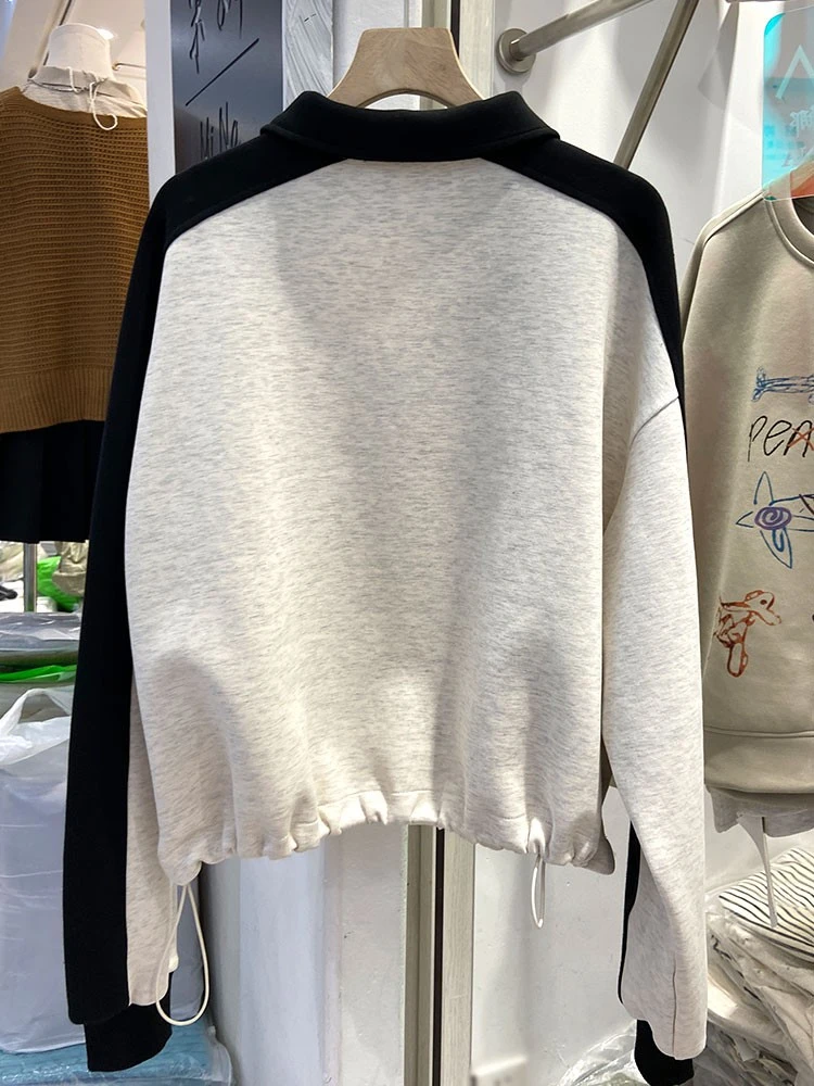 High School Girls' Sporty Casual  Neck Sweatshirt Spring Autumn New Style Small Size Junior High School Students Fashion ...