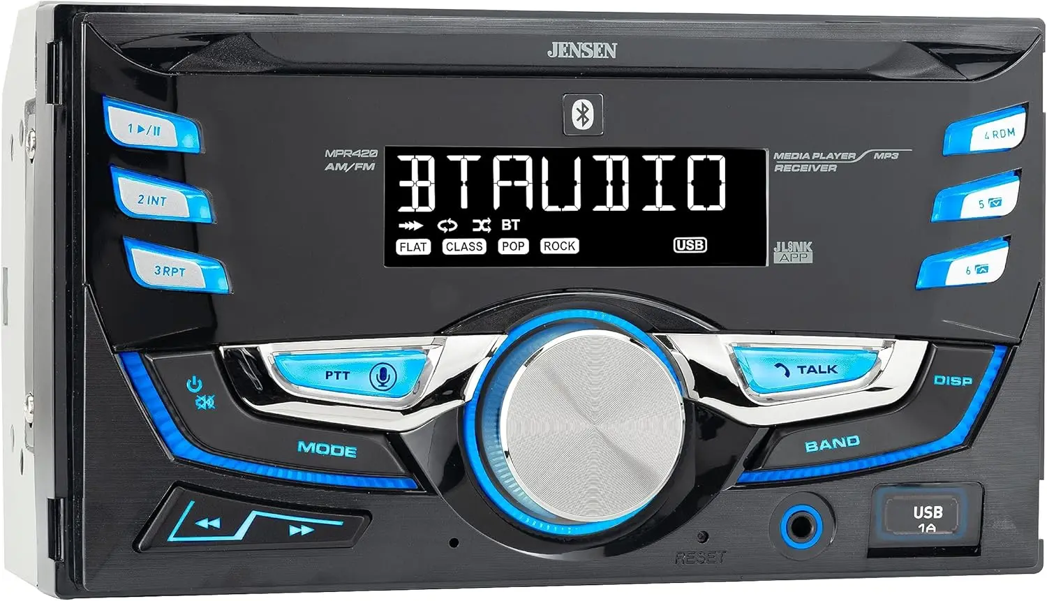 

MPR420 7' LCD Double DIN Car Stereo with Bluetooth, Hands-Free Calling, FM/AM Radio, USB Playback & Charging