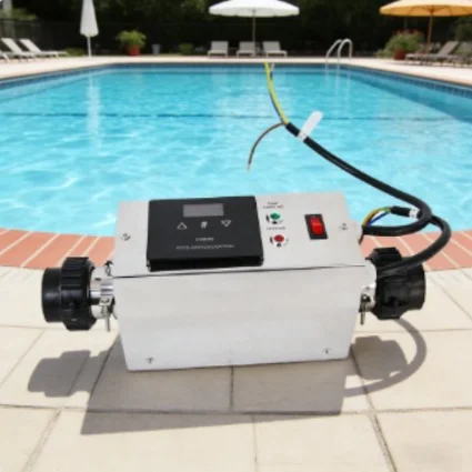 2KW 220V Electric Pool Heater - Thermostat for Swimming Pools, SPA Baths & Hot Tubs