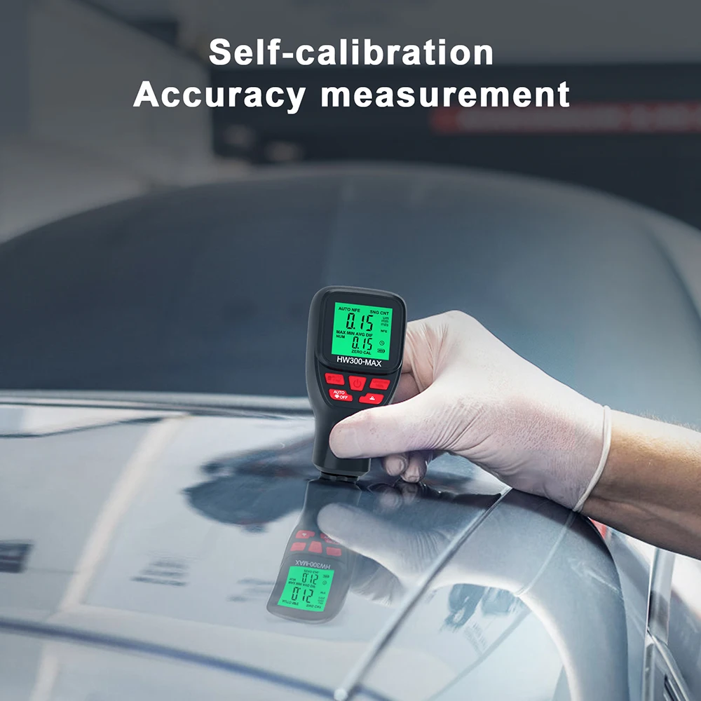 High Precision Car Paint Film Automatic Thickness Gauge Car Paint Thickness Tester Coating Thickness Gauge HW300-MAX 0-2000um