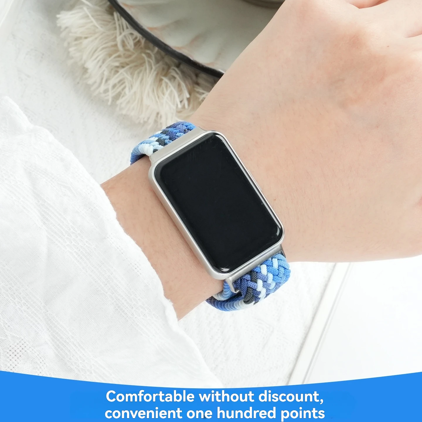 Para samsung galaxy fit3 relógio de náilon com fivela dobrável magnética pulseira esportiva inteligente verão na moda respirável corrente relógio