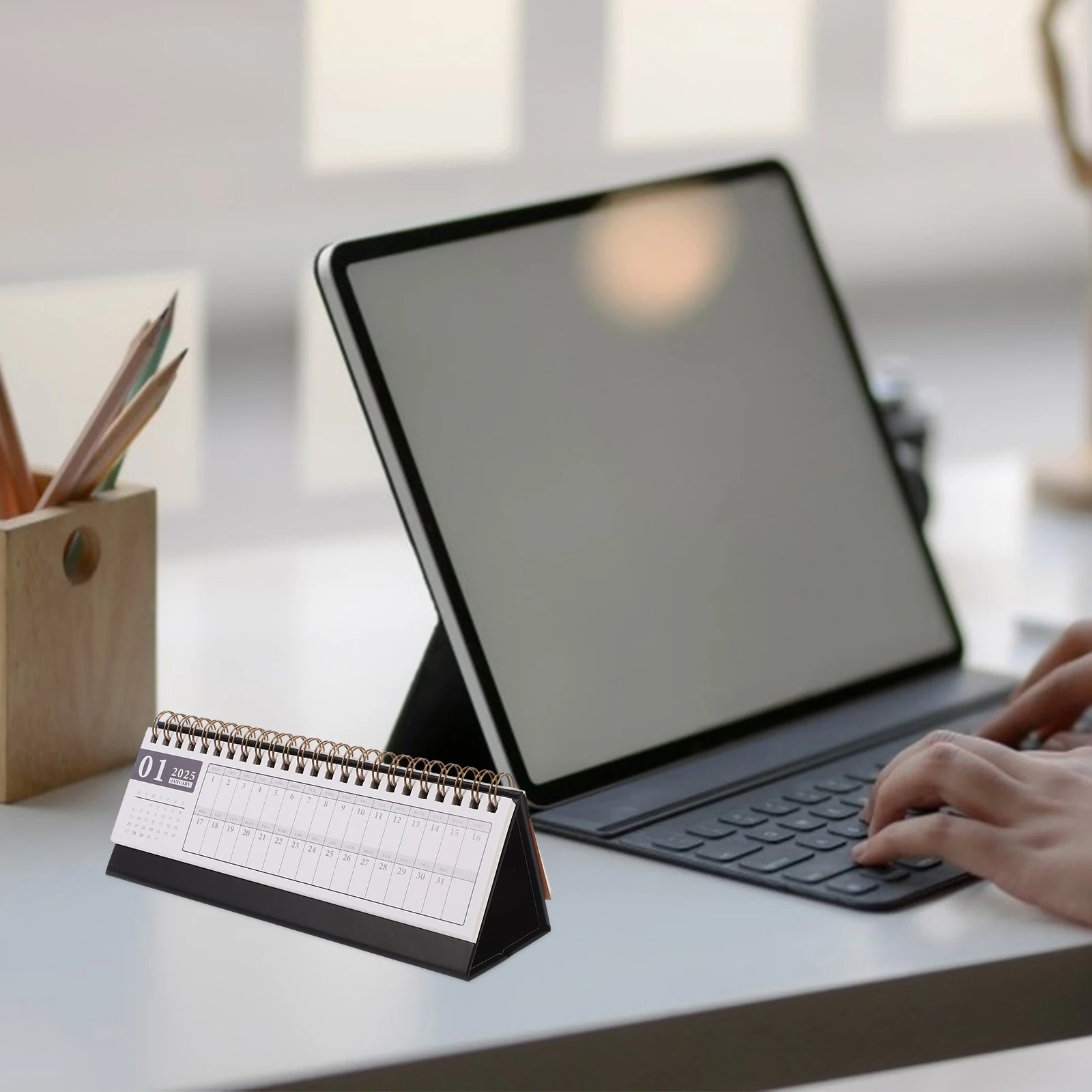 

2025 Mini Horizontal Desk Calendar English Edition Compact Office Planner Schedule Organizer Desktop Decoration