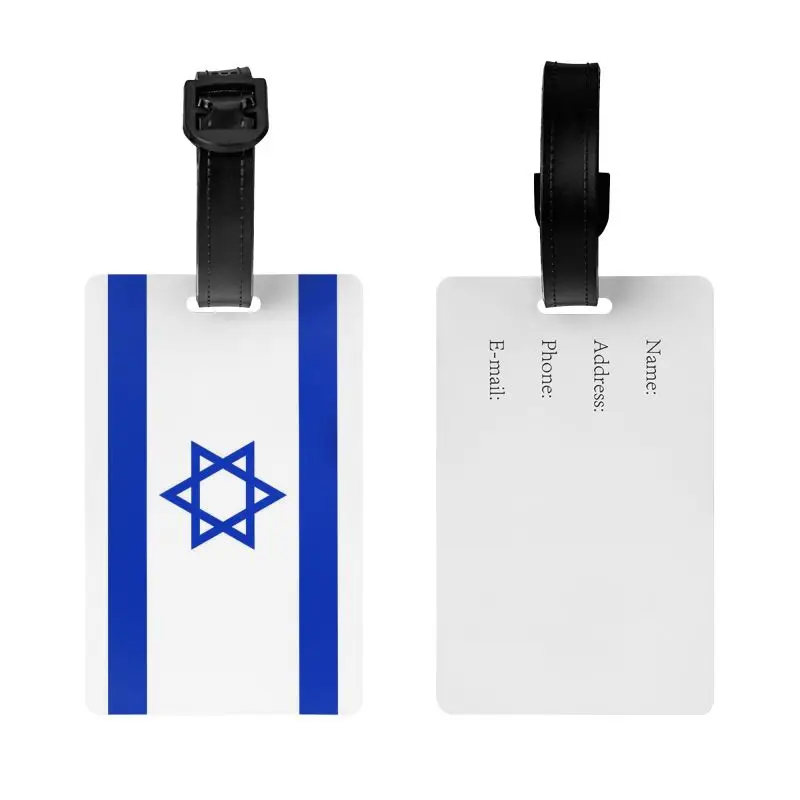 The flag of Israel Print Luggage Tags for Suitcases Fashion Physical Culture Travel Bag Baggage Tags Privacy Cover ID Label