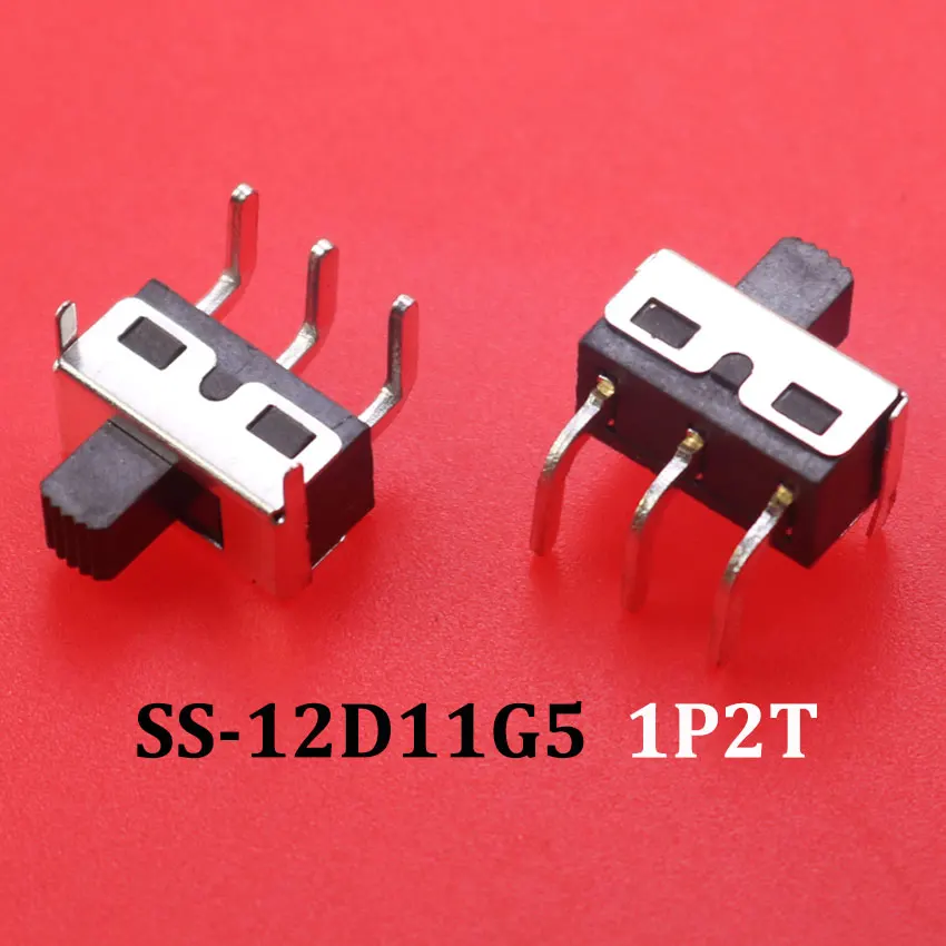 Cltgxdd 100pcs Toggle Switch Single and Double Row In-line Horizontal Small Micro Power Slide Switch 2/3Gear 1P2T 2P2T 1T3P 2P4T