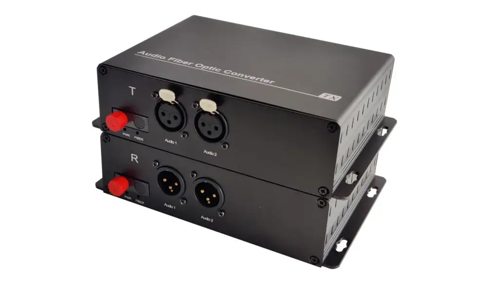 Two-way XLR Audio To Fiber Converter Balanced Audio Over Single Fiber