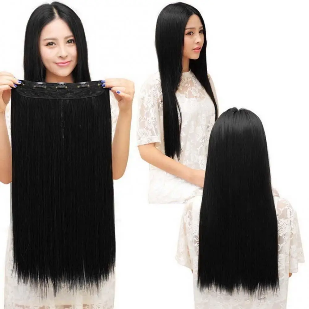 

Fashion Women Solid Color Long Straight Central Parting Wig Hair Party Hairpiece