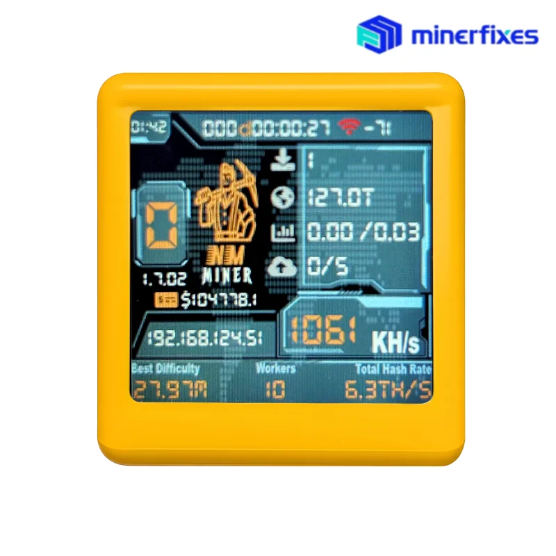 NMminer التلفزيون الذكي 1050KH/s Nerdminer V2 BTC منفرد التعدين التشفير اليانصيب مينر هدية ذكية صامتة سطح المكتب على مدار الساعة التعدين