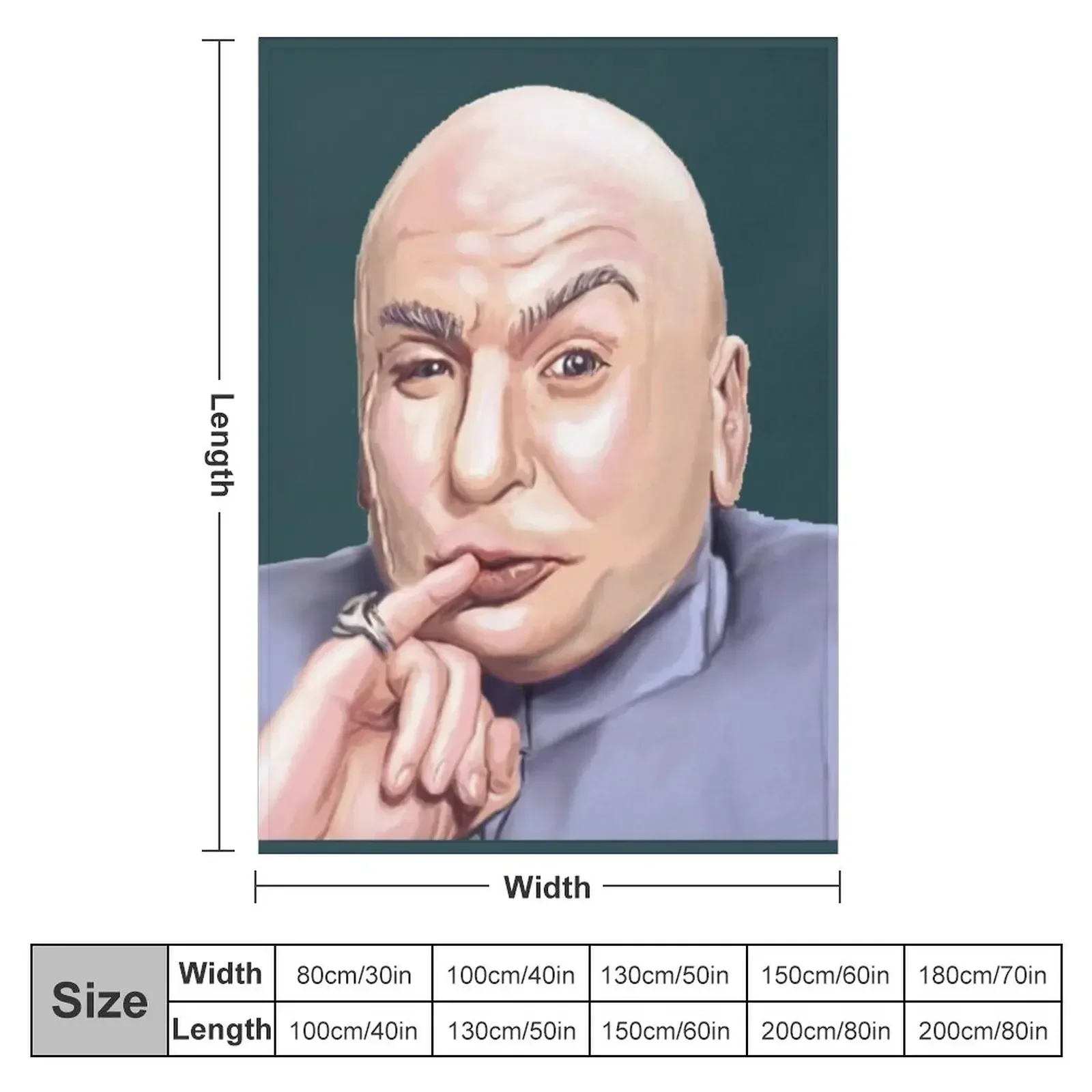 New Dr. Evil (Austin Powers) Throw Blanket Quilt Comforter Flannel Travel Blankets