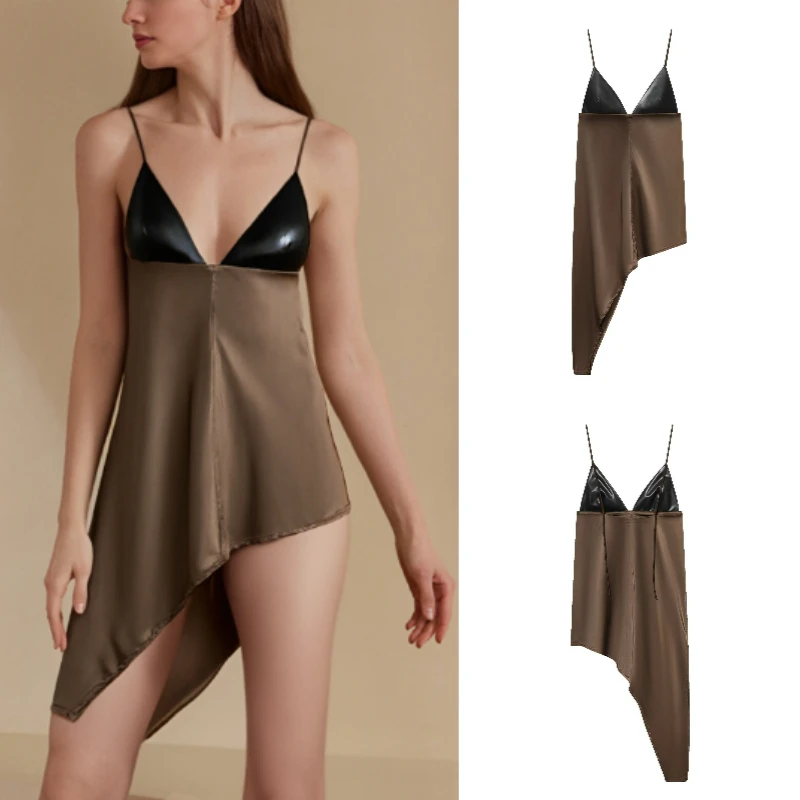 

Women's Asymmetrical Patchwork Top Trendy Sexy Fashion 2025 Fall Collection