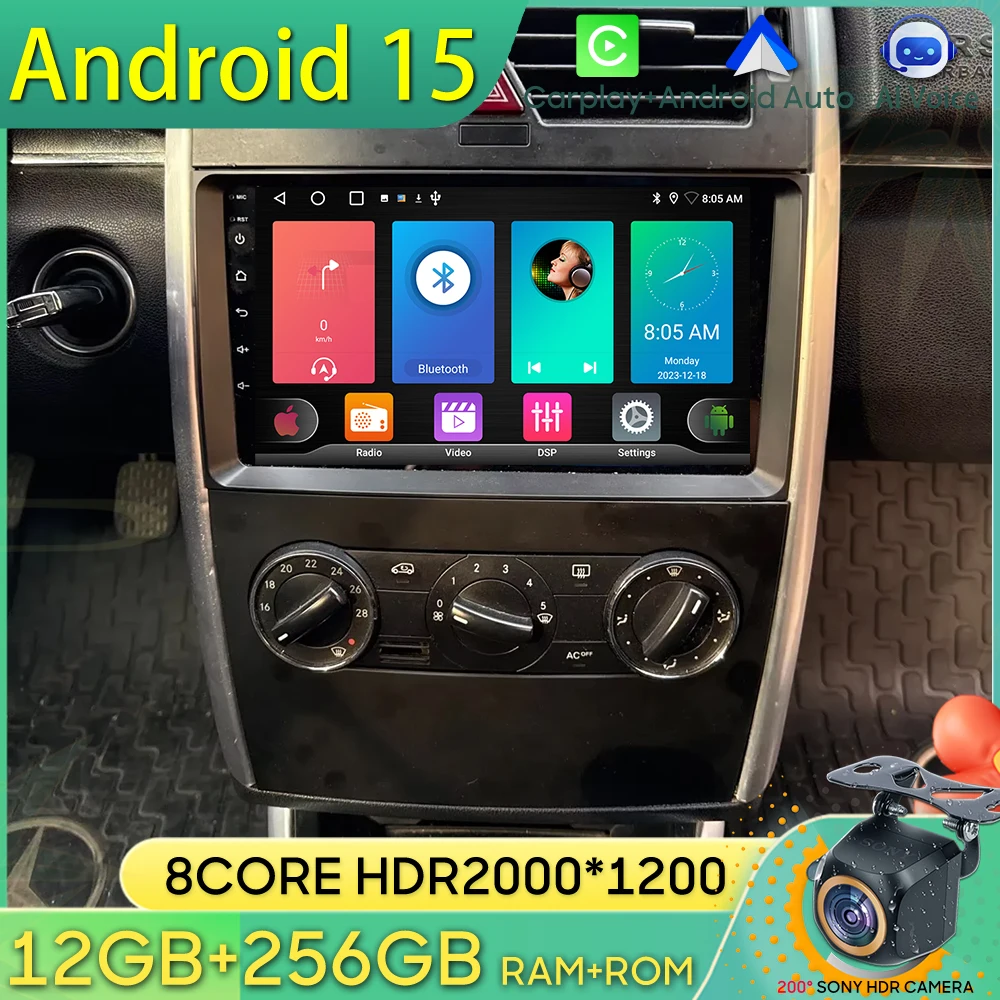 

Автомобильное радио Android 15 для Mercedes-Benz B200 A-Class B-Class W169 A160 A180 A200 A220 2009-2012 GPS Android Auto Carplay без 2din