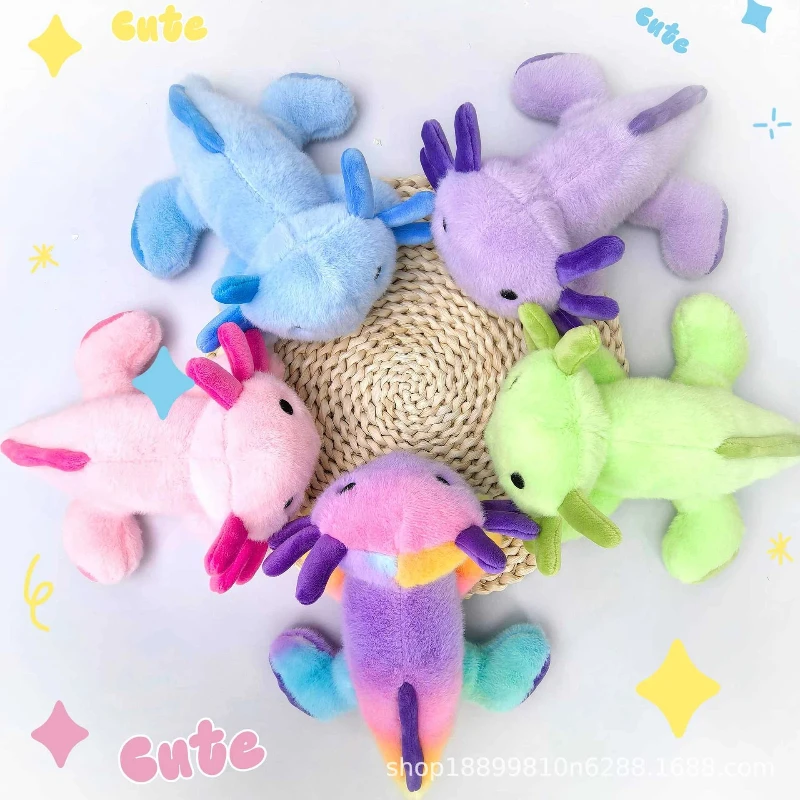 

Милая красочная плюшевая игрушка-саламандра в позе сидячей на коленях, кукла для обнимания, игровая фигурка, подарок-компаньон