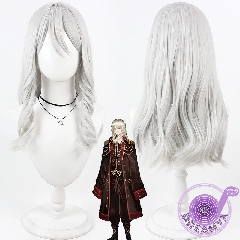 

Don Quixote Cosplay Wig Limbus Gray 50cm Heat Resistant Synthetic Hair Halloween Party Role Play Carnival + Free Wig Cap