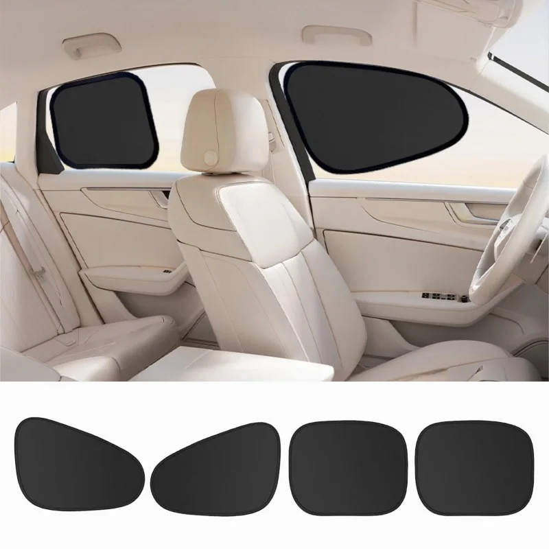 New Electrostatic Sun Visor for Car Side Window 4-Layer Sun Shade Curtains Anti-Glare UV-Blocker Auto Internal Blocker 99.9% UV