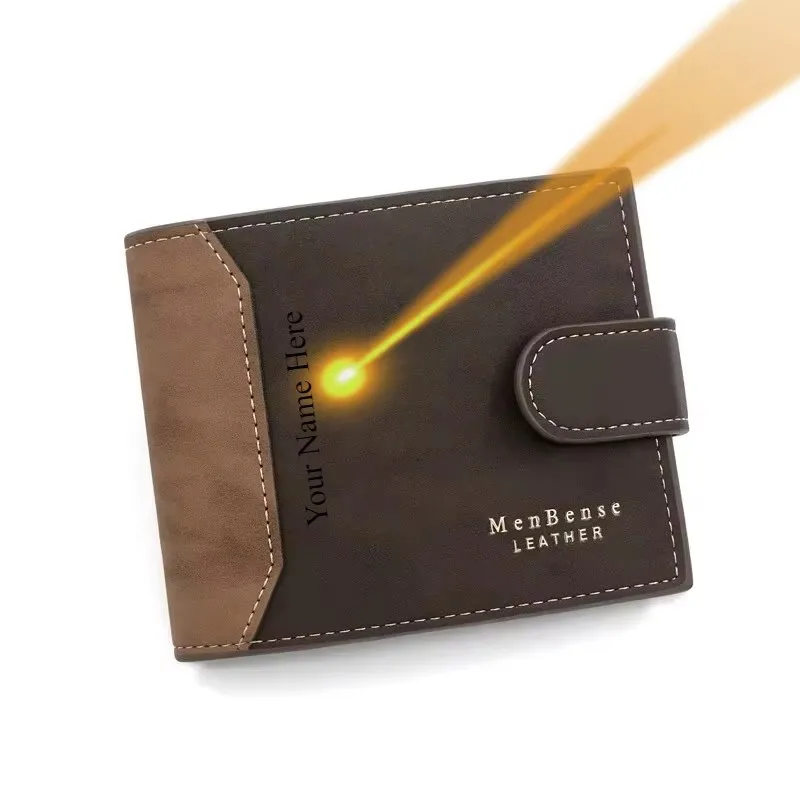 Custom Name Men Wallet Business Card Holder Case Male Short Purse High Quality PU Leather Men Credit Card Wallets Birthday Gift