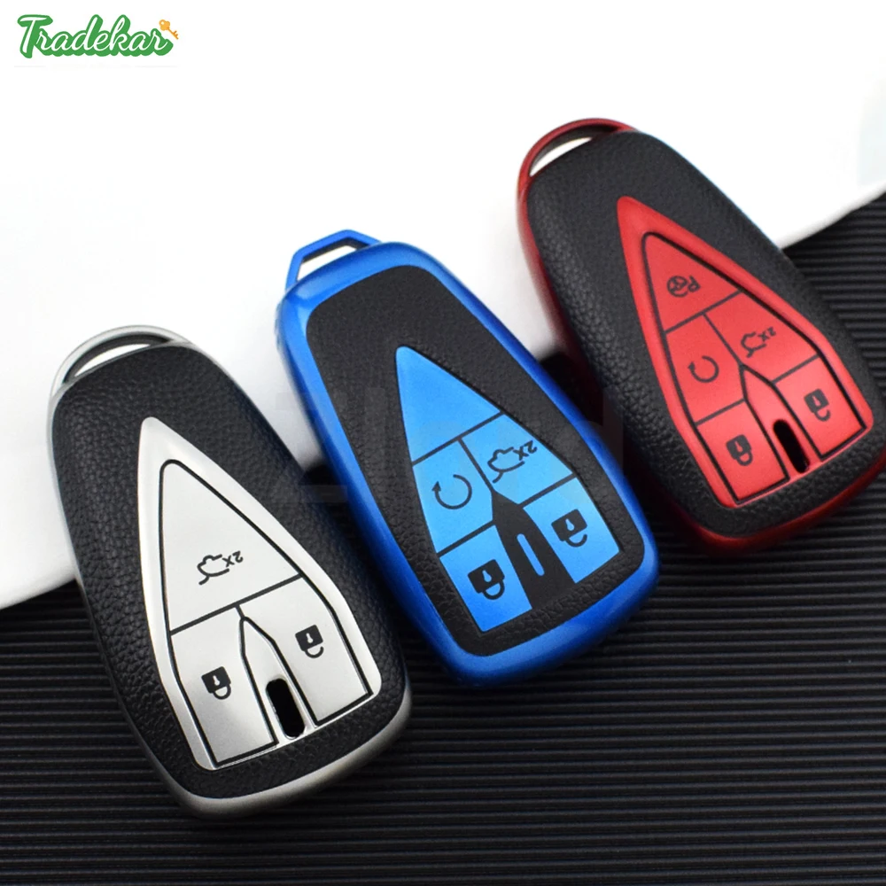 Leather TPU 3/4 Button Car Remote Key Case Cover for Changan CS35 PLUS CS75PLUS CS55PLUS Eado UNI-T Auchan X5 X7 EV