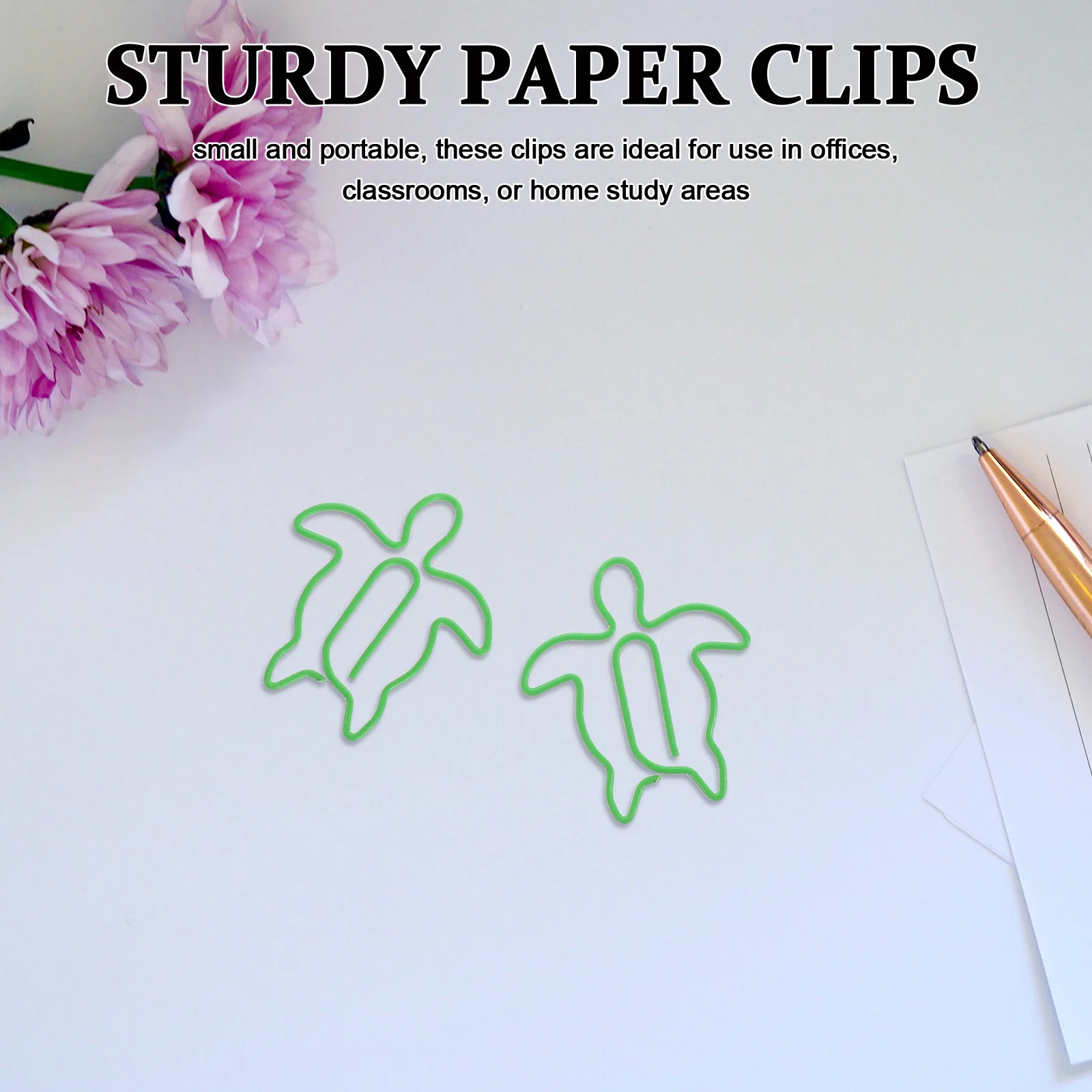 

100Pcs Cute Sea Turtle Paper Clips Mini Metal Clips for Office Home File Organization Decorative Document Fasteners