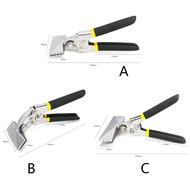 Sheet Metal Bending Pliers Hand Seamer Wide Jaw Straight 80mm/Elbow 80mm/Straight 150mm Tools for Welding Clamps