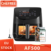 CHEFREE AF500 1700W 6.5L Air Fryer, with Smart Probe Thermometer, 8-in-1 Cooking Modes, Rapid 230℃ Heating, Shake Reminder