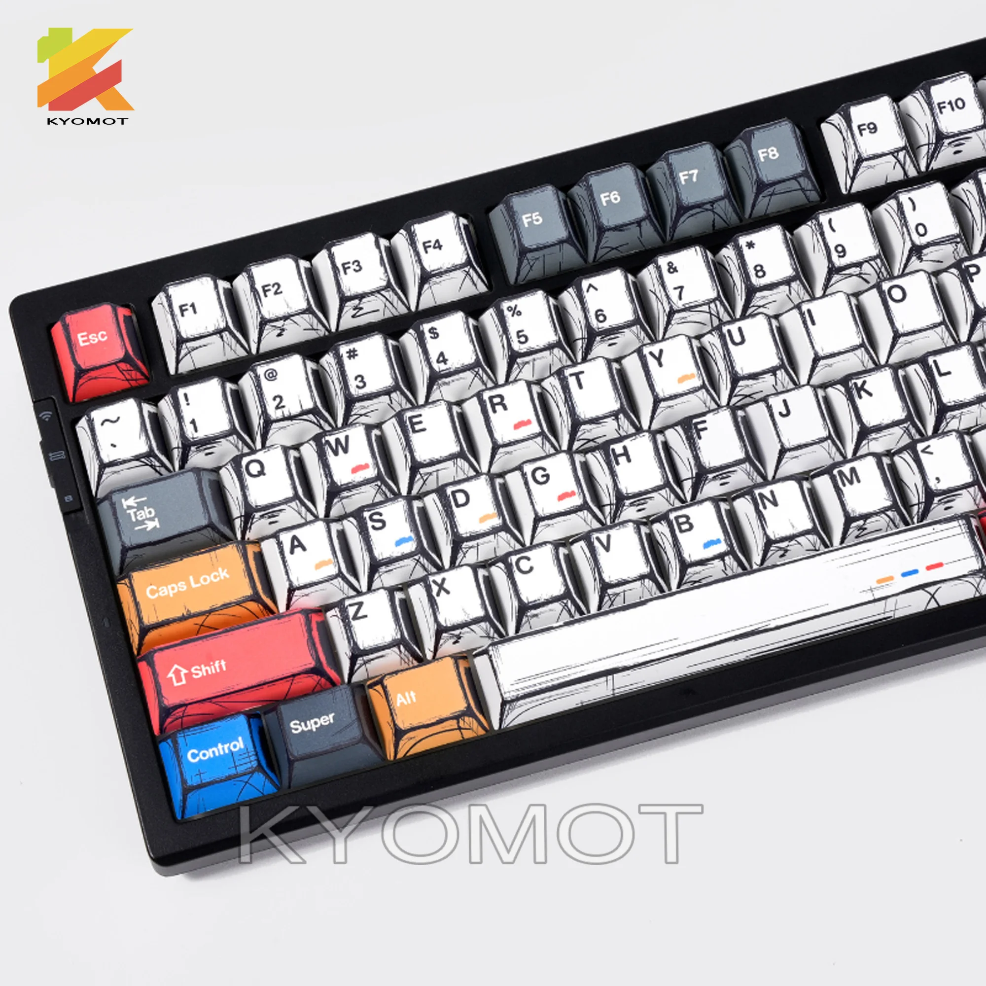 KYOMOT 149 مفتاح مانغا وكتب أنيمي نمط موضوع أغطية المفاتيح PBT التسامي الكرز الشخصي Keycap للوحة المفاتيح الميكانيكية MX Switch