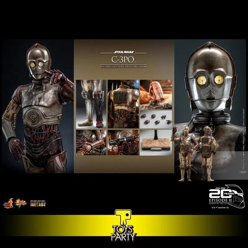 

Коллекционная фигурка Hot Toys C-3PO в масштабе 1/6, литая под давлением, из серии Star Wars: Атака клонов (MMS650D46) для коллекционеров
