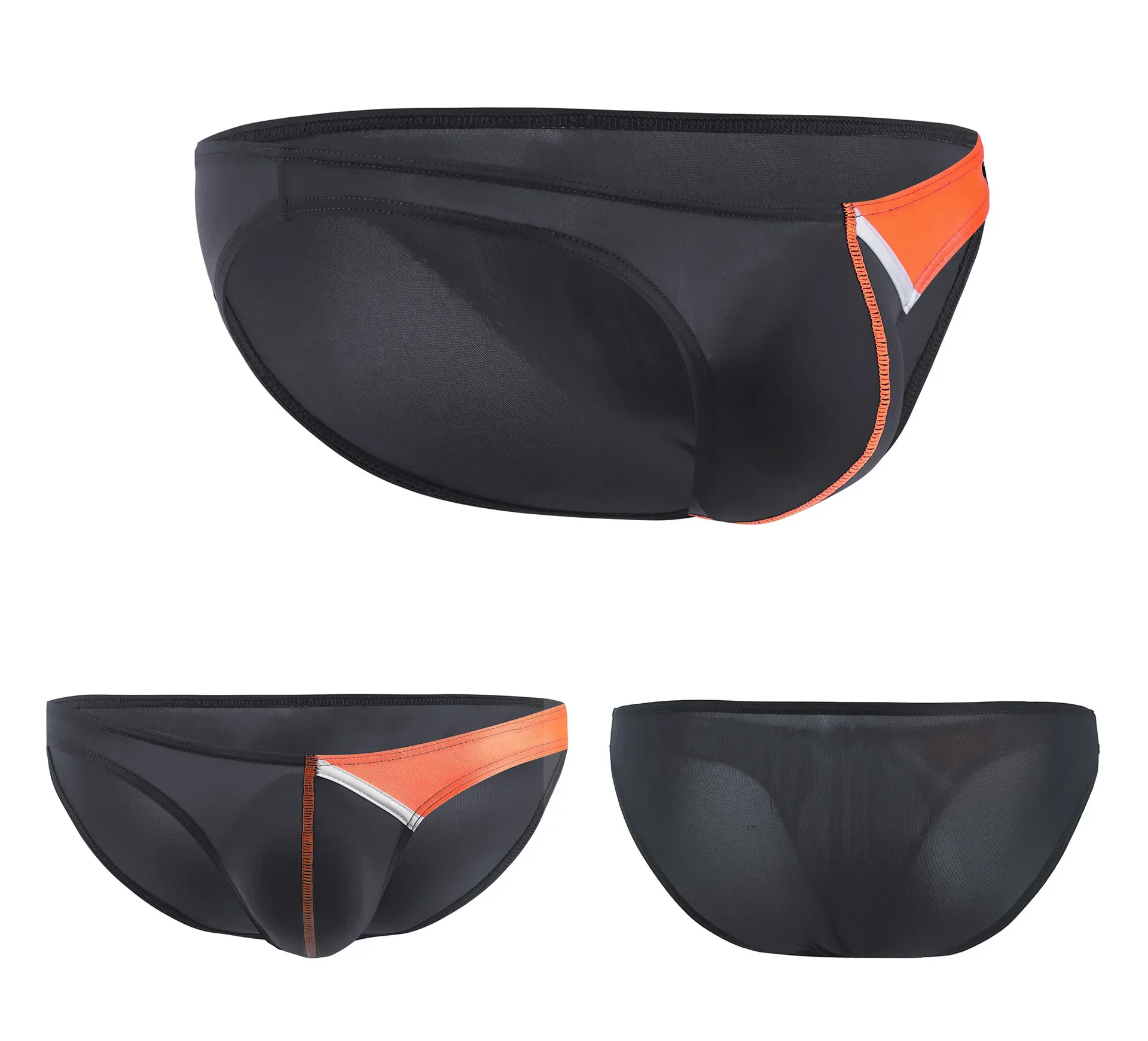 Calções de banho masculinos finos de seda gelo maiô masculino sexy roupa interior sexy tanga