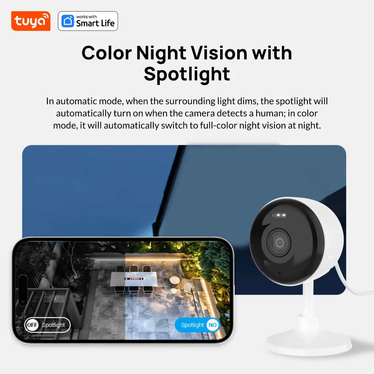 5G & 2.4G Tuya Smart Indoor/Outdoor Security Camera for Home,Baby/Elder/Pet Camera With Phone App,Color Night Vision 2-Way Audio