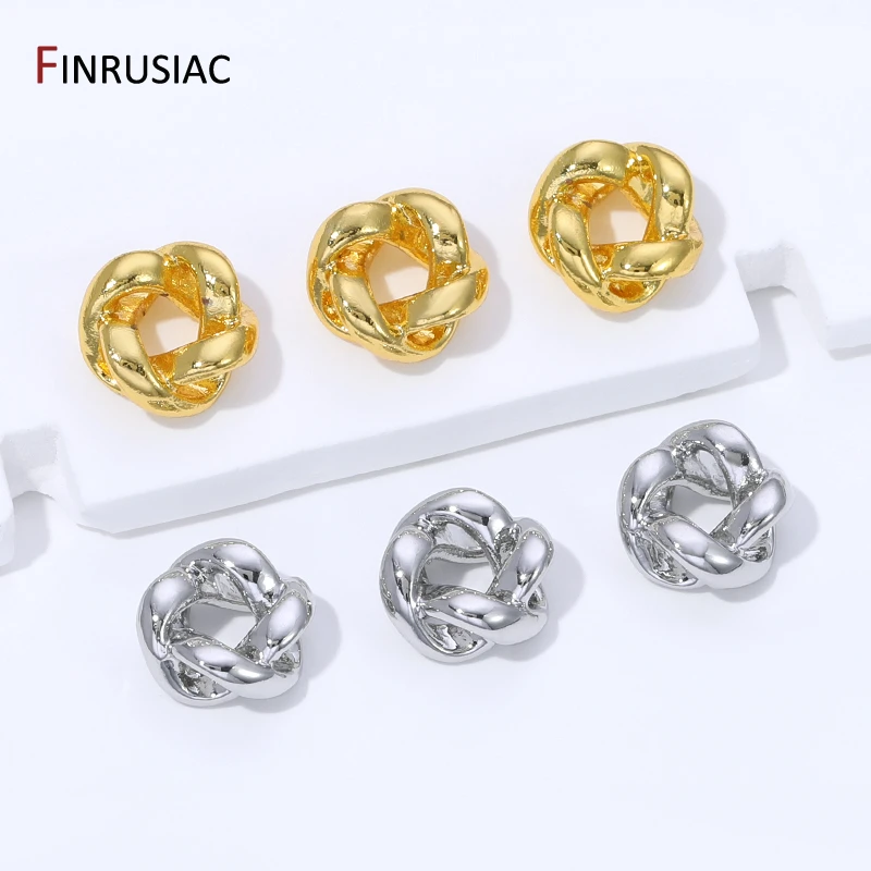 18K Gold Plated Brass Twisted Circle Spacer Beads,8.2*8.4mm Separator Beads For DIY Bracelet Necklace Jewelry Making Supplies image 3