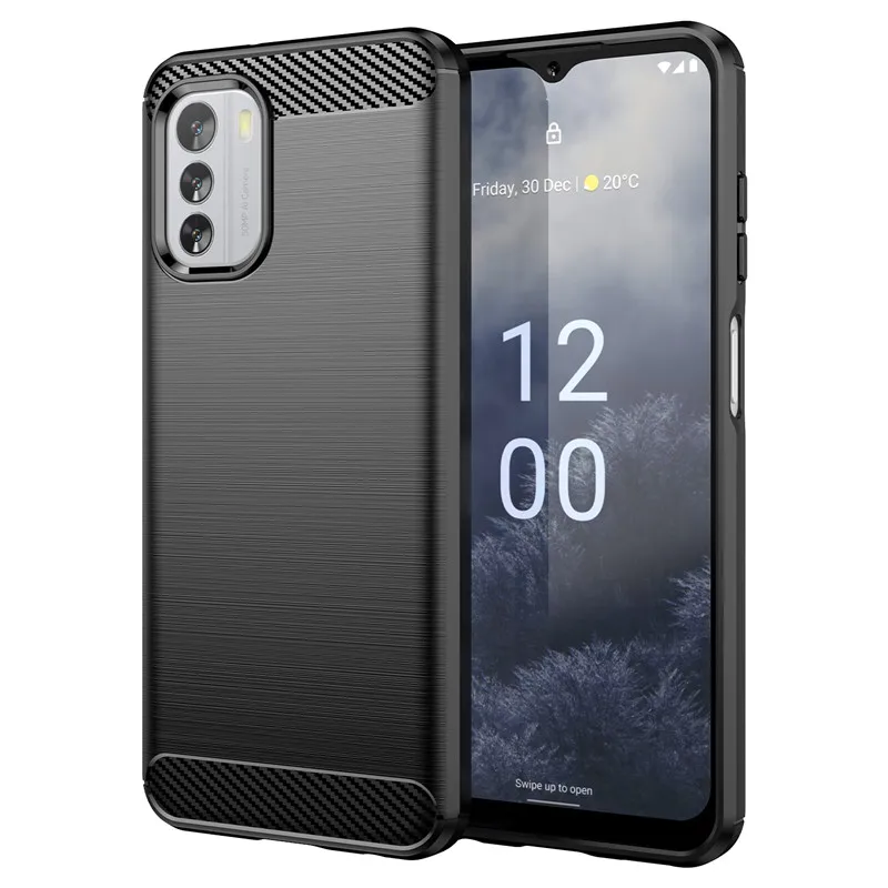 Funda súper lujosa para Nokia G60 5G, funda trasera de silicona suave de fibra de carbono a prueba de golpes para nokia g60, funda de teléfono mate de TPU