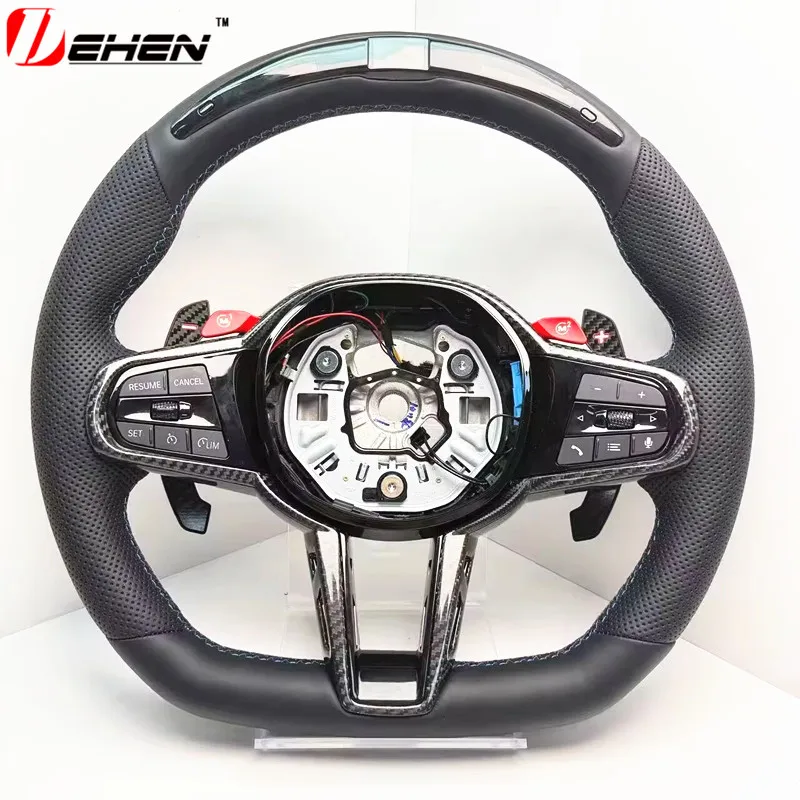LED Carbon Fiber Steering Wheel For BMW 1 2 3 4 Series G20 G30 G42 G26 G32 G80 G82 G87 F90 F95 F96 F97 F98 G01 G02 G05 G06 G07