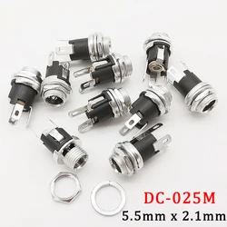 5/10/20Pcs 5.5 x 2.1mm DC-025M DC Power Jack Female PCB Panel Mount Connector With Nut 5.5*2.1mm 3Pin DC025M DC Charging Sockets