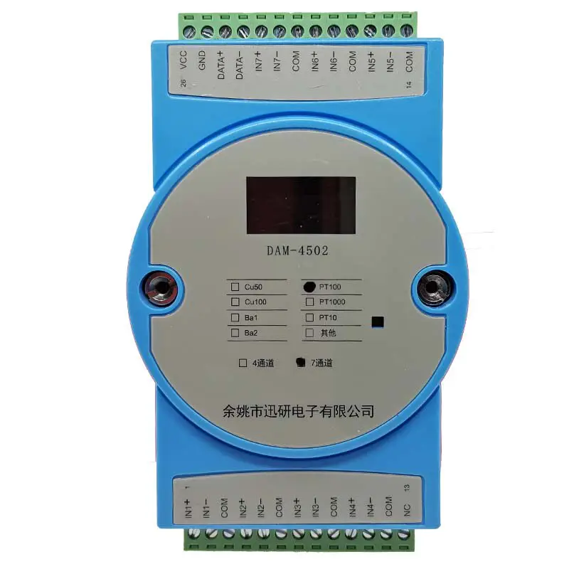 

PT100 Platinum Resistance Temperature Acquisition Module, 4-channel, 7-channel Temperature Transmitter, RS485 MODBUS DAM4502